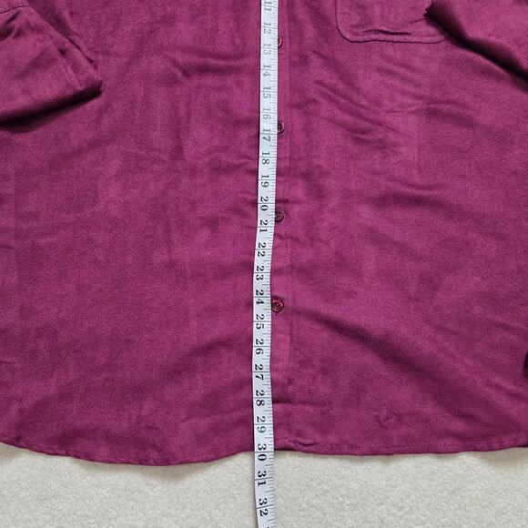 Woman Within 2X (26/28) Faux Suede Shirt Shacket Button Front Long Sleeve - Picture 13 of 16